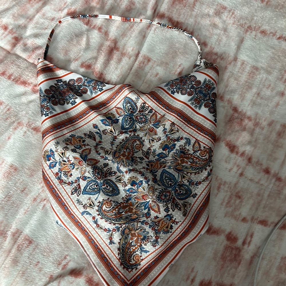Camis Asimétrico estampado de pañuelo Bohemio